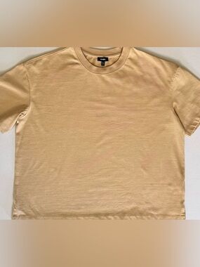 Express Cropped Tee Tan Boxy Minimalist Basic Short Sleeve Sz M